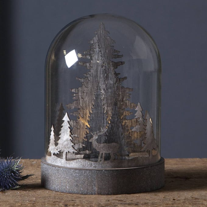STAR Trading Kupol Stolp Kerst - Kerstverlichting - LED - 12,5 cm - hout/bruin