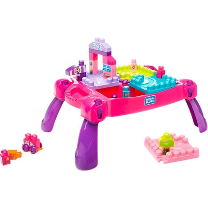 Mega Bloks - Build 'n Learn Table (Pink) (incl 30pcs)