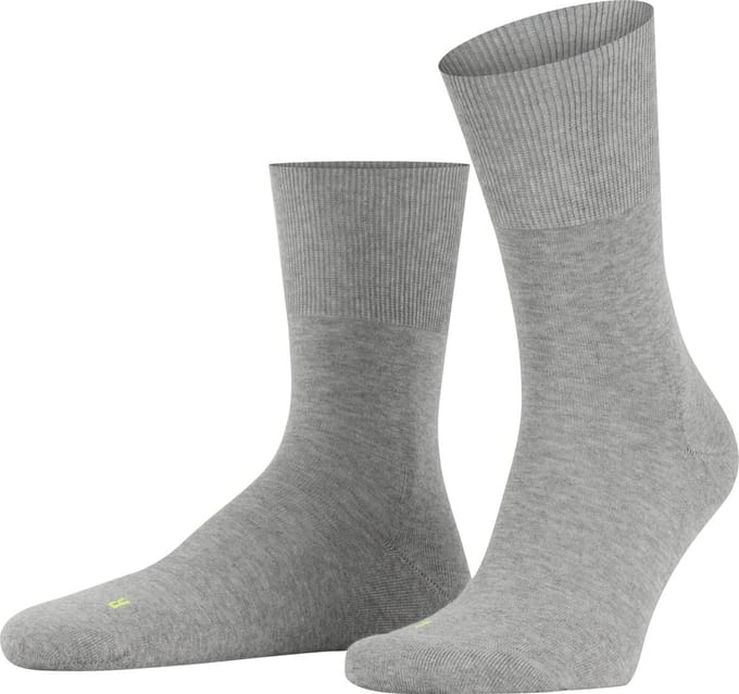 FALKE Run eenkleurig katoen functioneel materiaal sokken unisex grijs - maat 39-41