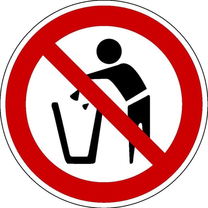 Niet weggooien sticker 300 mm