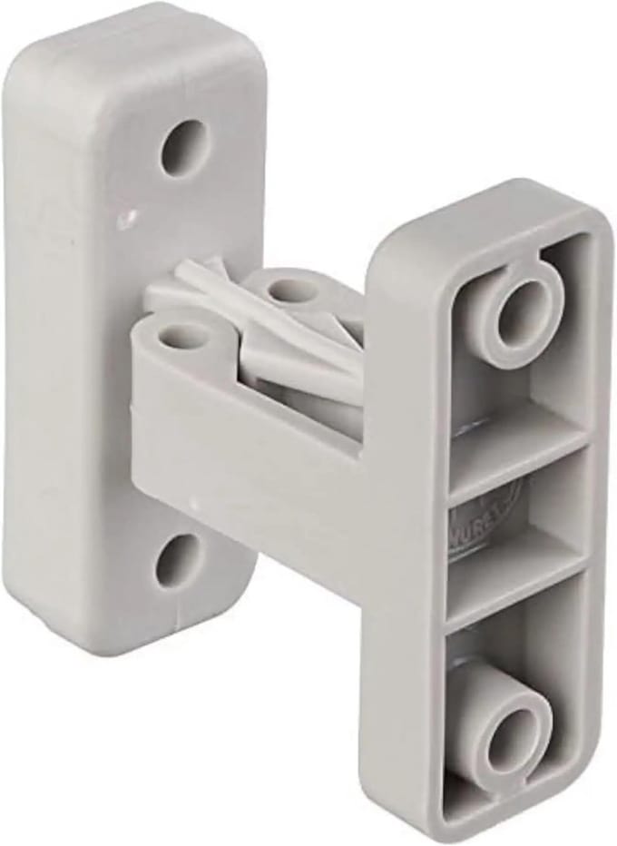 Deurstopper met klem voor garagedeuren - 48 x 18 mm - grijze kunststof