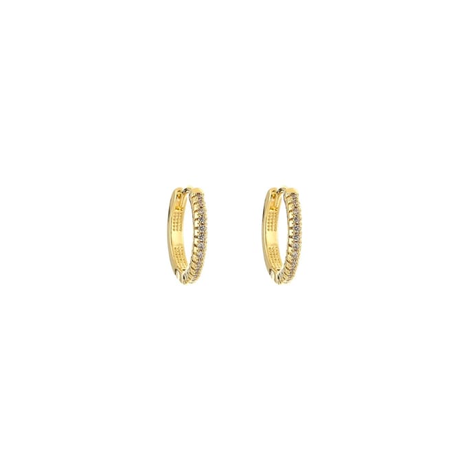 Bijoutheek Oorringen strass goud Wit