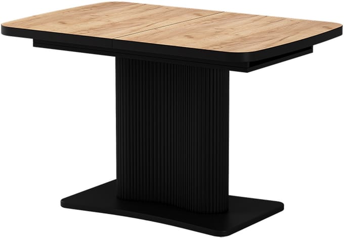 Vicco Eettafel Fenaro, Goudkleurig Eiken/Zwart, 120-160 x 80 cm uitschuifbaar