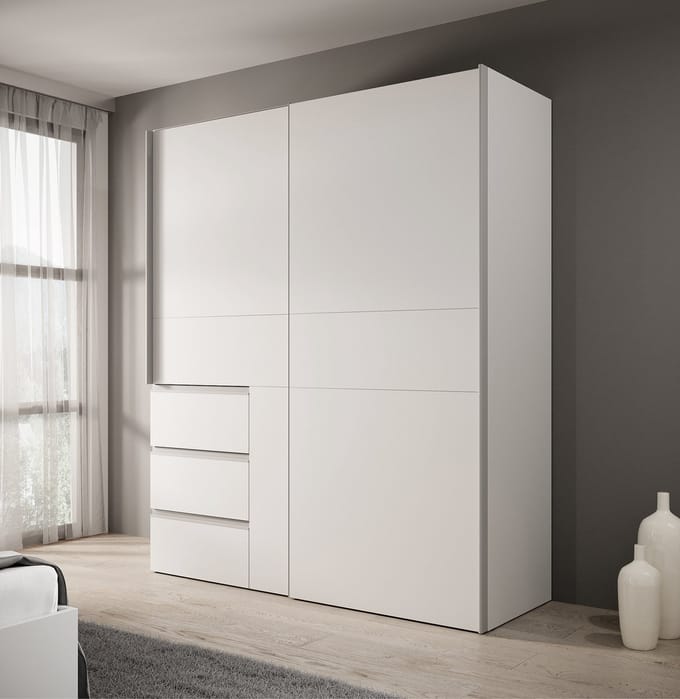 Meubella - Kledingkast Walter - Wit - 170 cm