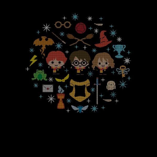 Harry Potter Characters Christmas dames t-shirt - Zwart - S