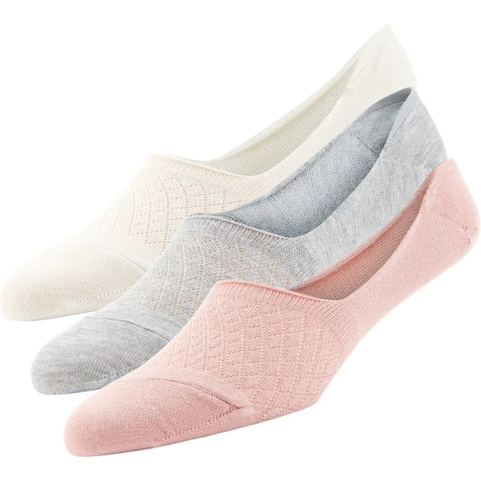 Superga Dames/Dames No Show Sokken (Set van 3) (Roze/Grijs/Wit)