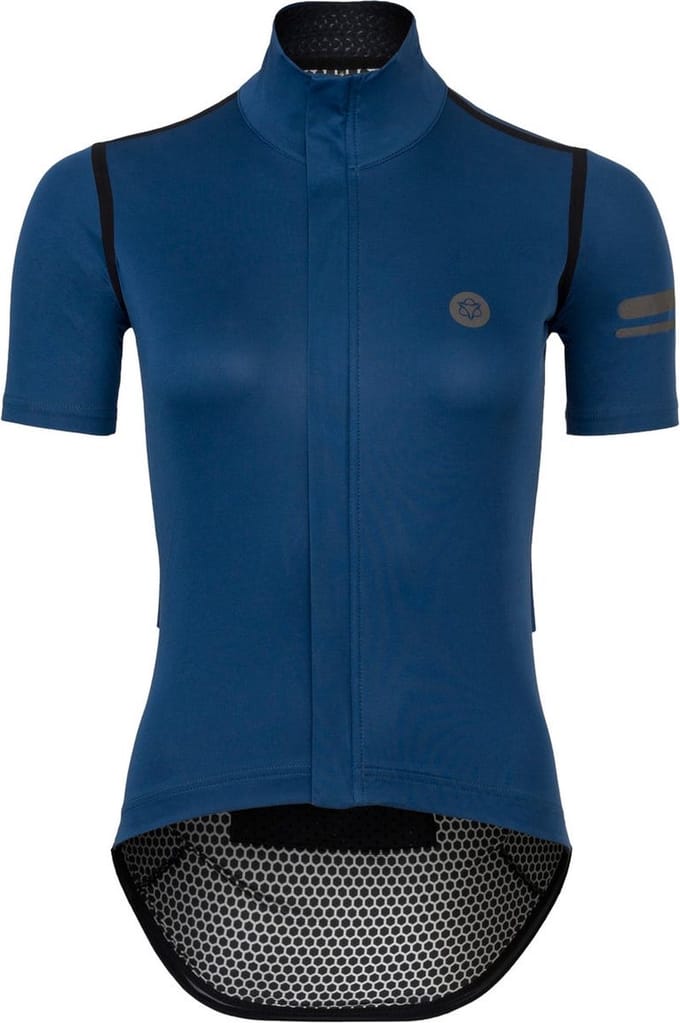 AGU Rain Jersey - Fietsshirt korte mouwen - Dames - Blauw - Waterdicht - Winddicht - DWR coating - Getapete naden - M