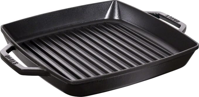 Staub Grillpan 2 grepen 28 x 28 cm - zwart