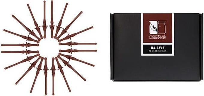Noctua NA-SAV2 Anti-Vibration Mounts - Noise suppression screws - Brown