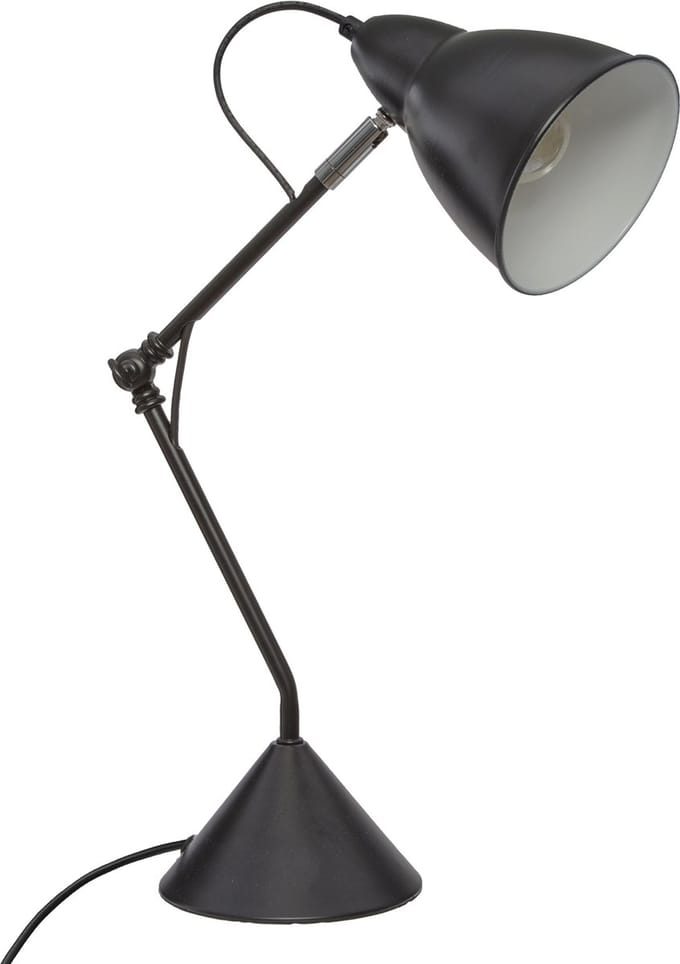 Atmosphera Tafellamp/bureaulampje Design Light Classic - zwart - metaal - H62 cm - Leeslamp