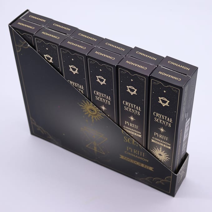 Crystal Scents Smudge Wierook Kaneel – 12 Doosjes & Pyriet