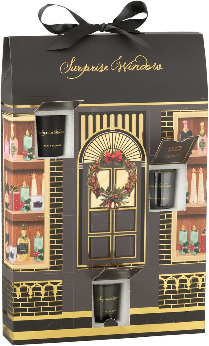 J-Line geurkaars Surprise Window - zwart/mix - 12 candles