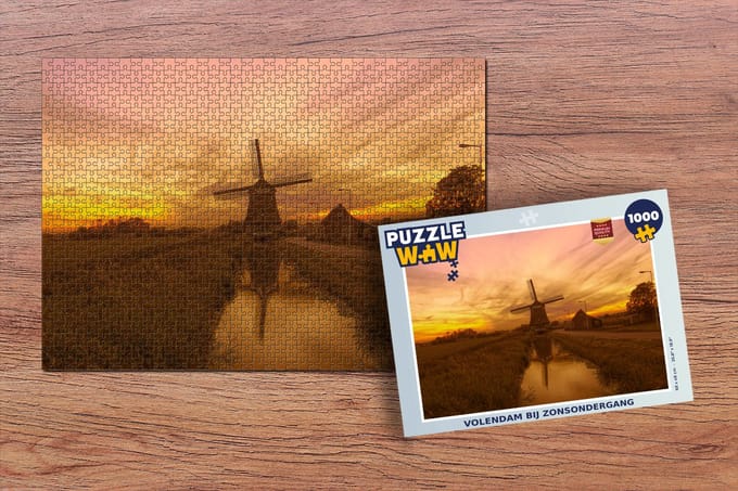Puzzel Volendam bij zonsondergang - Legpuzzel - Puzzel 1000 stukjes volwassenen
