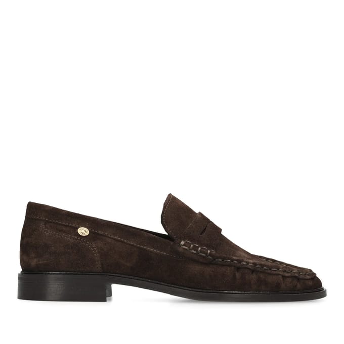 Fred De La Bretoniere - BODIL BEAU Loafer Suede Dark Brown - Maat 40