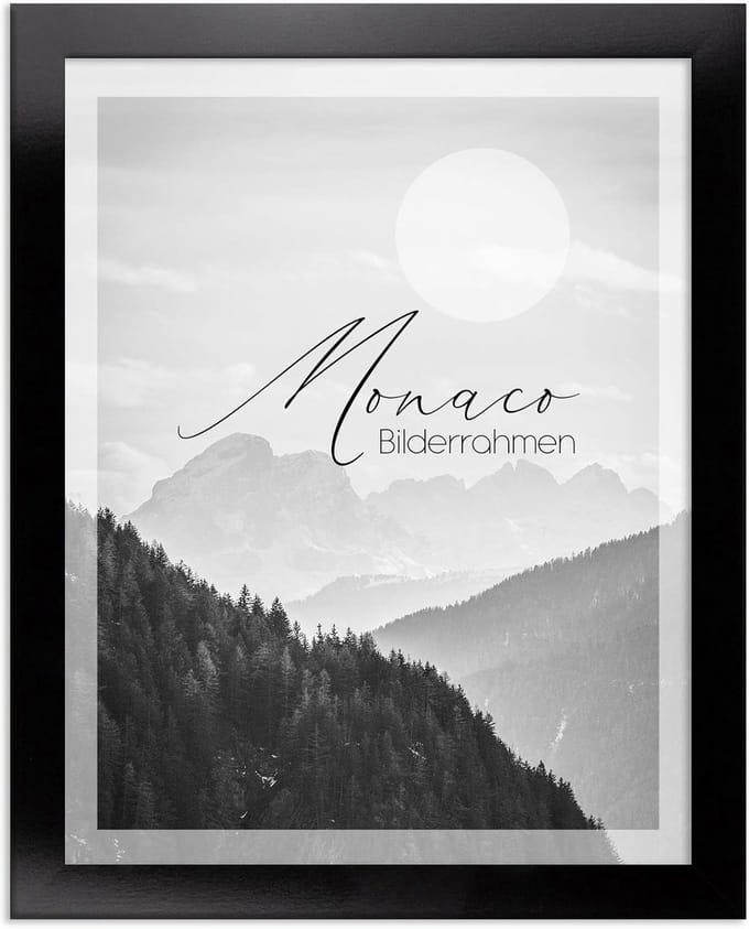 Fotolijst 60x70 cm Zwart Hoogglans Metaallook Geborsteld Aluminium