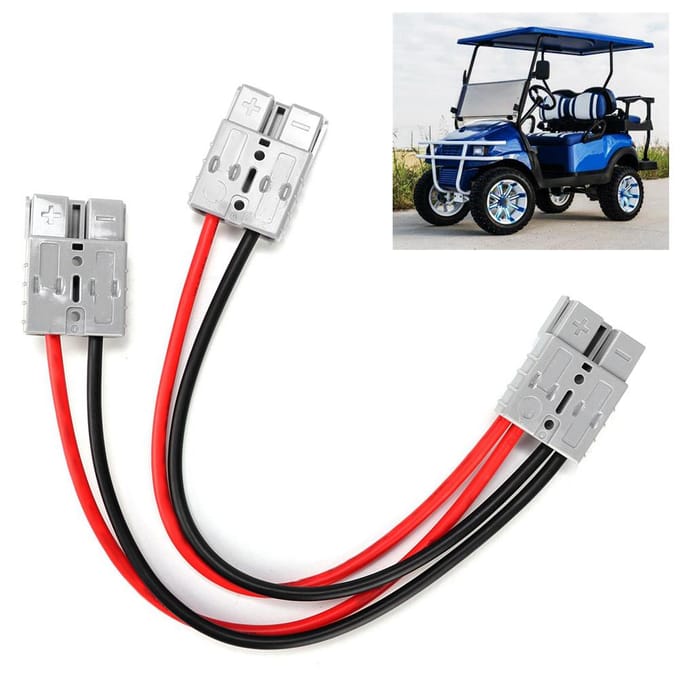 Chargeur de Batterie 50A 600V Connecteur Rapide à Déconnexion avec Câble de 1 pied white