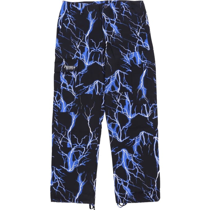 Lange Lightning-cargobroek voor heren, zwart/blauw