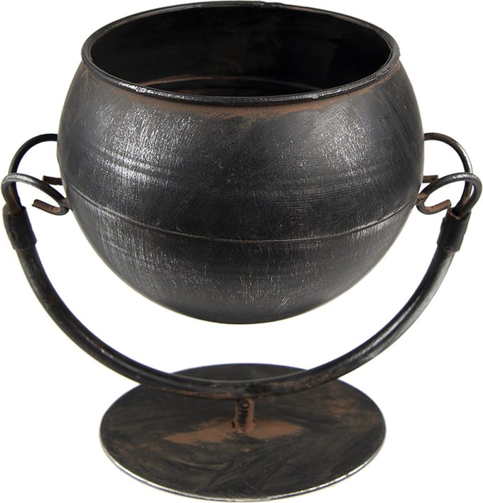Clayre & Eef Bloempot Ø 11x19 cm Zwart IJzer