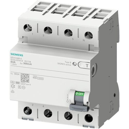 Siemens 5SV33444 5SV3344-4 Aardlekschakelaar B 4-polig 40 A 0.03 A 400 V