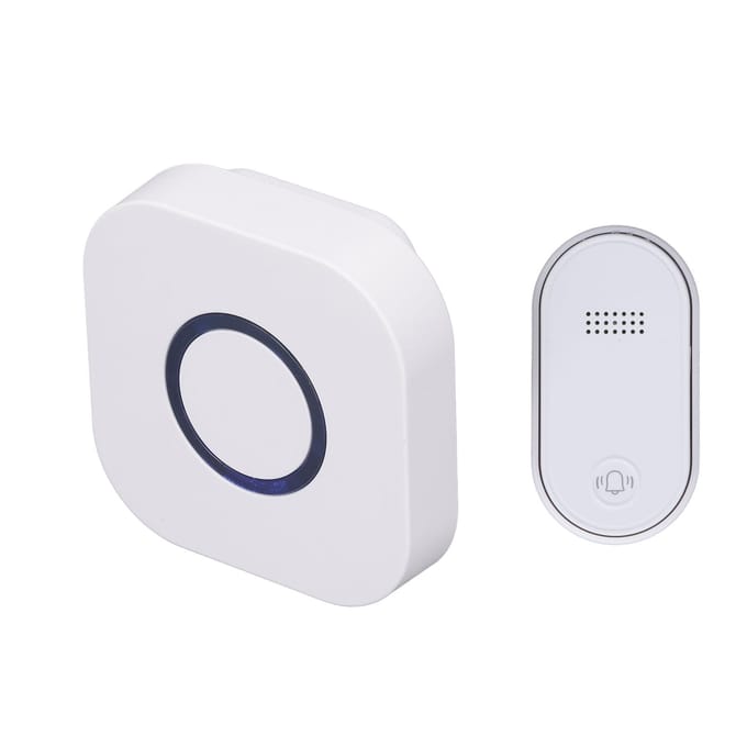 Bip d'urgence sans fil pour aidant Système d'alerte infirmière 433MHZ Réglage du volume Sans fil longue portée white