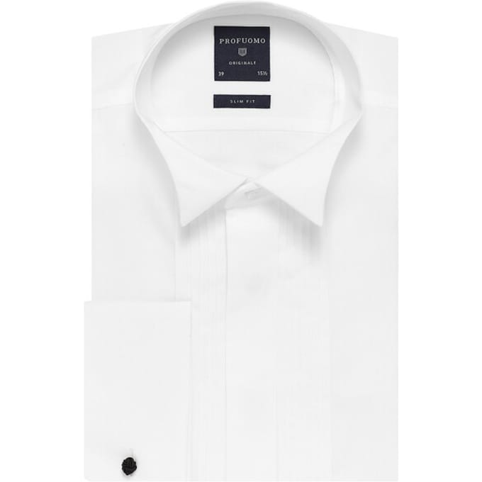 Profuomo Originale slim fit smoking overhemd met lange mouwen