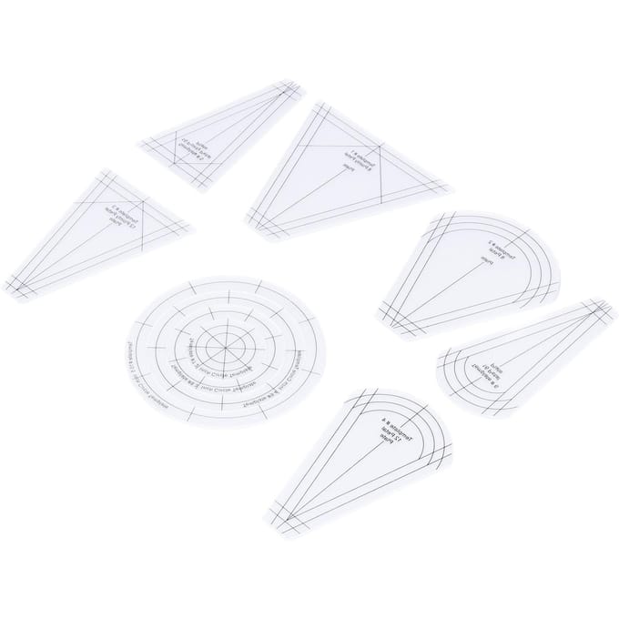 Quiltrulers Vormige Patchwork Sjabloon Tool Liniaal DIY Transparante Acryl NaaLiniaal white