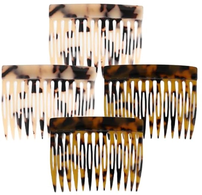 Haarkam Set - Grote Haarclips - Haar Styling - Duurzaam Celluloseacetaat - 4 Delig - Lichtbruin