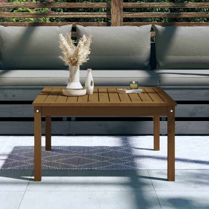 vidaXL - Tuintafel - 82,5x82,5x45 - cm - massief - grenenhout - honingbruin