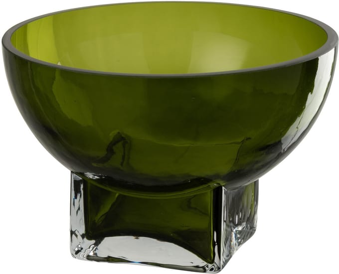 J-Line vaas Carol - glas - olijfgroen - small