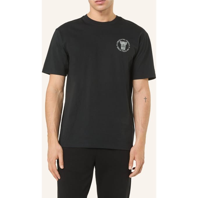 FILA Pignone Relaxed Graphic T-shirt Black Taglia: M | Magliette basic Outlet | Uomo | Nero