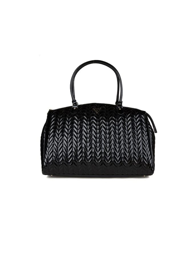 GUESS schoudertas Cheryl Deluxe Dome Tote Black zwart