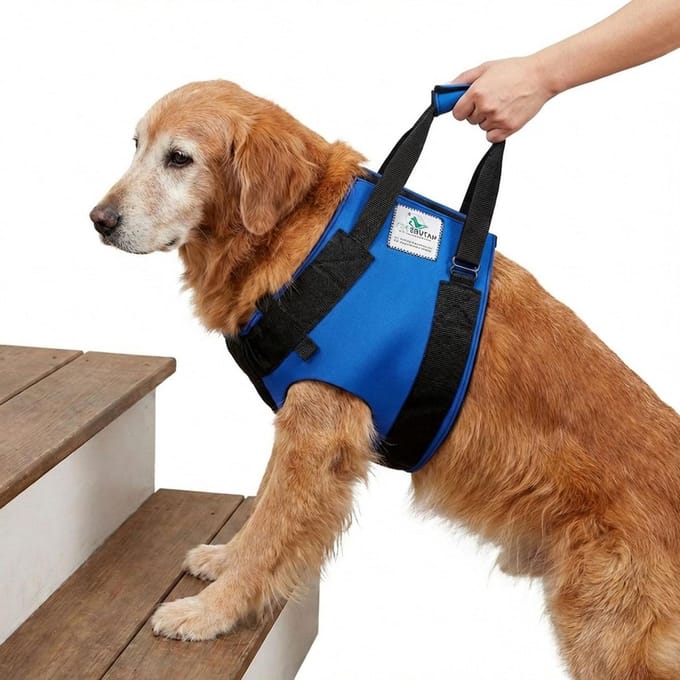 Draagbare Hondenhulp - Hondenlifter - Ondersteuning Hond - Verstelbare Handgreep - Maat L - Zwart