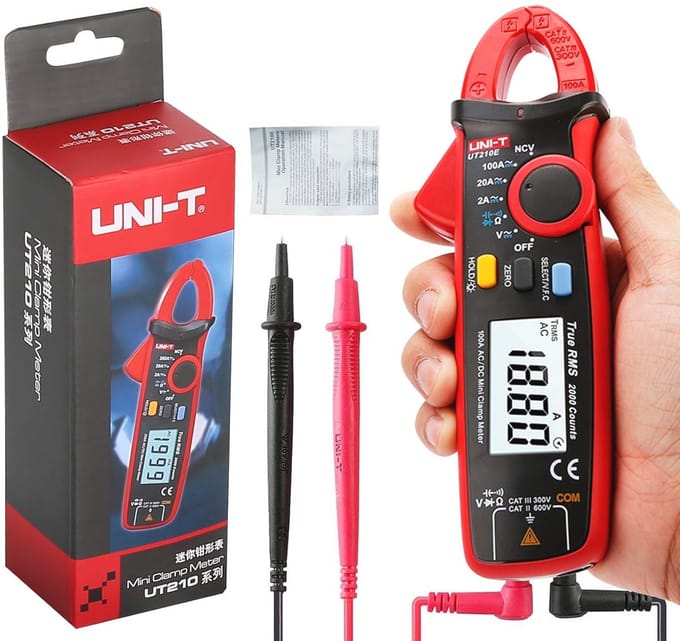 Mini Digitale Klem Stroommeter - Handheld RMS AC/DC Weerstand Capaciteit Tester