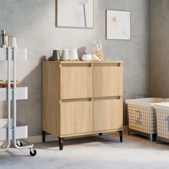 vidaXL - Dressoir - 60x35x70 - cm - bewerkt - hout - sonoma - eikenkleurig