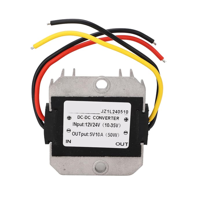 Buck Converter IP67 Waterdicht DC 12V 24V naar DC 5V 10A Spanningsomzetter Module voor Voertuig gray