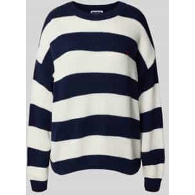 Relaxed fit gebreide pullover met streepmotief
