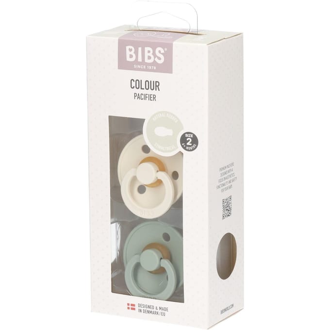 BIBS Colour Fopspeen - 6-18 mnd - 2-pack - Symmetrisch - Ivory/Sage