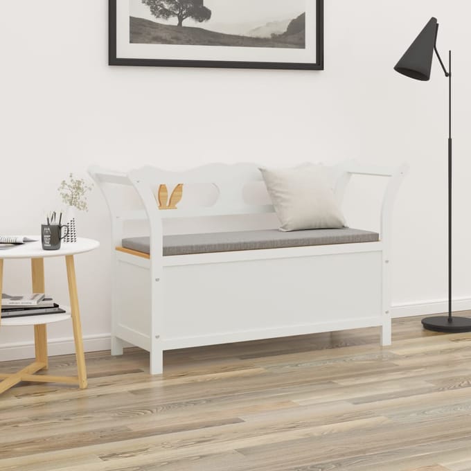 vidaXL - Bankje - 107x45x75,5 - cm - massief - vurenhout - wit