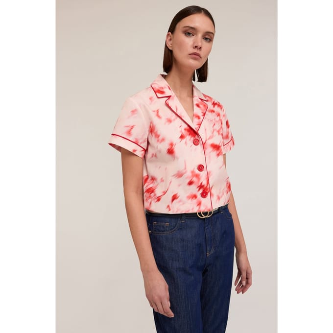 Motivi Short Shirt With Chinè Pattern Red Taglia: 38 | Magliette intime Outlet | Donna | Rosso