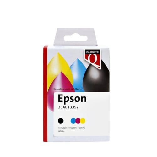 Tintenpatrone Quantore Alternative für Epson T3357 Schwarz + 3 Farben