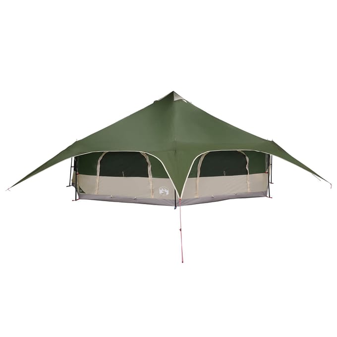 vidaXL - Familietent - 18-persoons - Groen - 185T - Polyester - met - PU - Coating
