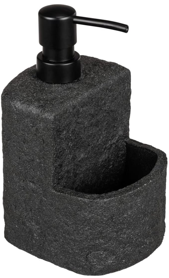 Navulbare afwasmiddeldispenser - multifunctioneel - 1 stuk - steenkleurig - kunsthars - 380 ml