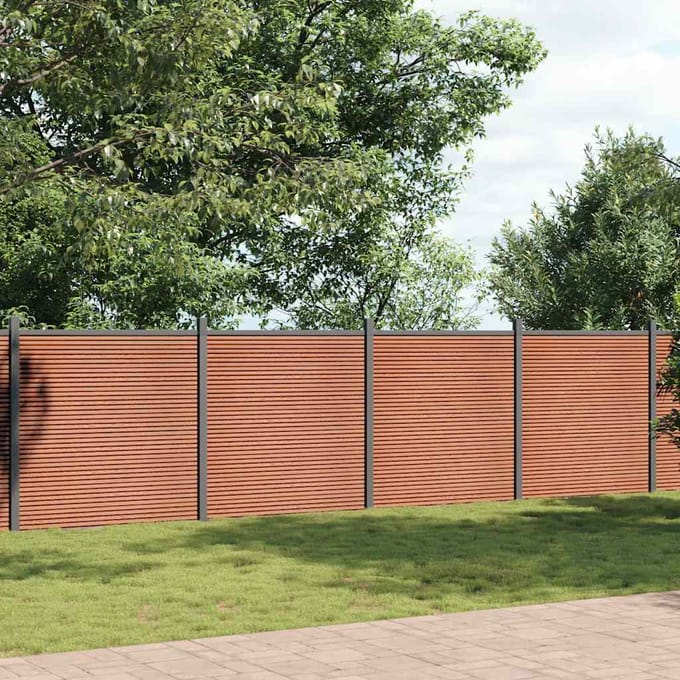 vidaXL - Schuttingpaneel - 1737x186 - cm - HKC - bruin