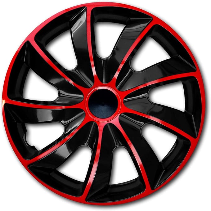 Set 16" QUAD wieldoppen rood/zwart 4 stuks