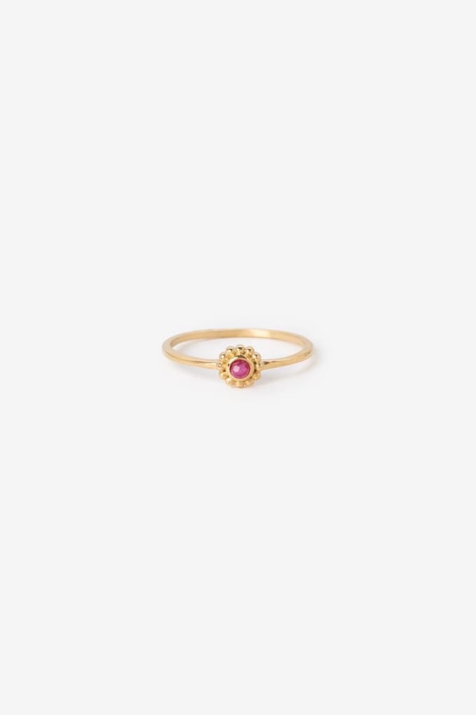 Sissy-Boy - Gold plated ring met ronde steen
