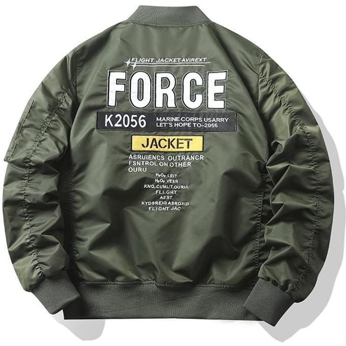 Veste brodée en coton Air Force Ma1 Pilot Jacket Veste de vol pour homme M gray