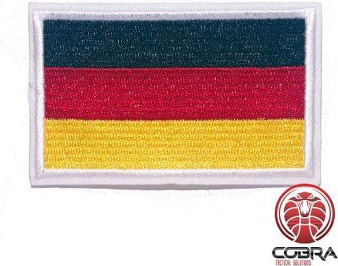 Vlag Duitsland geborduurde patch embleem witte boord | Strijkpatch embleemes | Military Airsoft