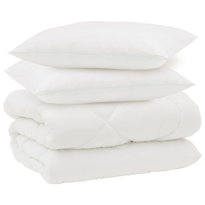 vidaXL - Winter - Duvet - met - kussen - 3 - st - Wit - Microvezel