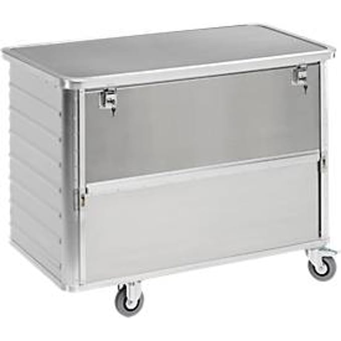 Transportwagen, volume 650 L, 2 neerlaatbare zijwanden, met deksel