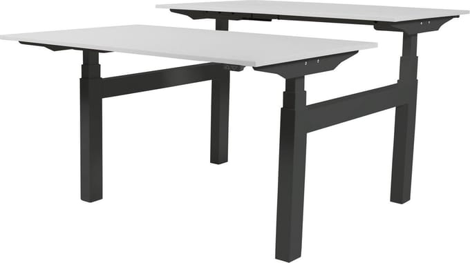Zit Sta Bureau (2pp) - Elek 140x80/80 krijtwit - zw frame